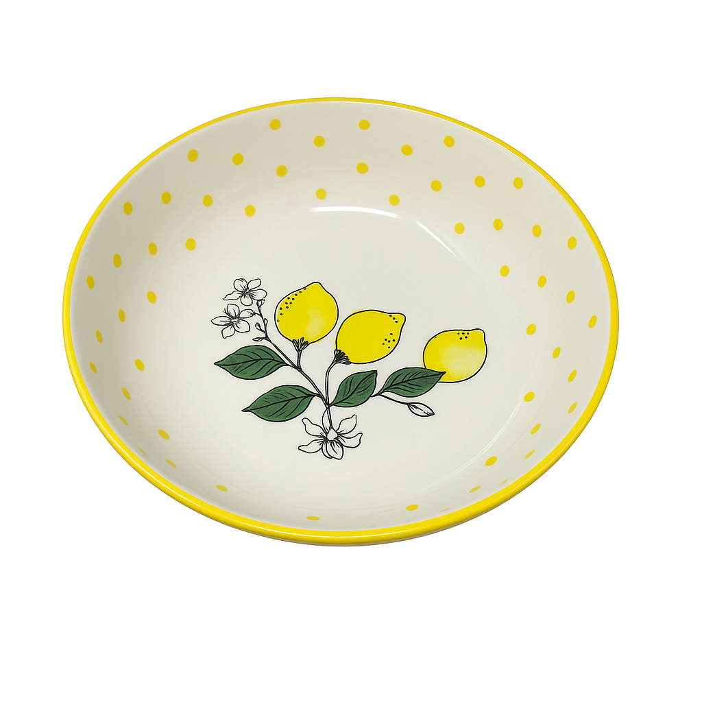 Sara Antica Fornace “Lemon” Serving Bowl – 30.5 cm, Made in Italy, Dishwasher & Microwave Safe