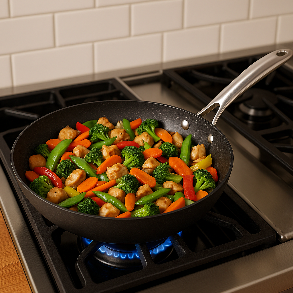 Korkmaz Proline Wok – 3.7L,Volkanit Non-Stick, Induction Ready, Made in Turkey