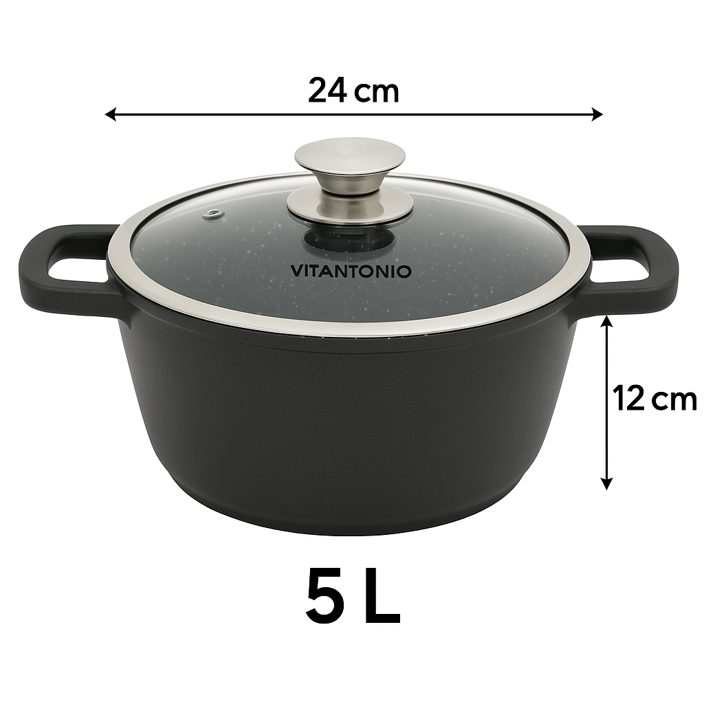 Vitantonio Non-Stick Casserole – 24 cm / 7L – Made in Italy