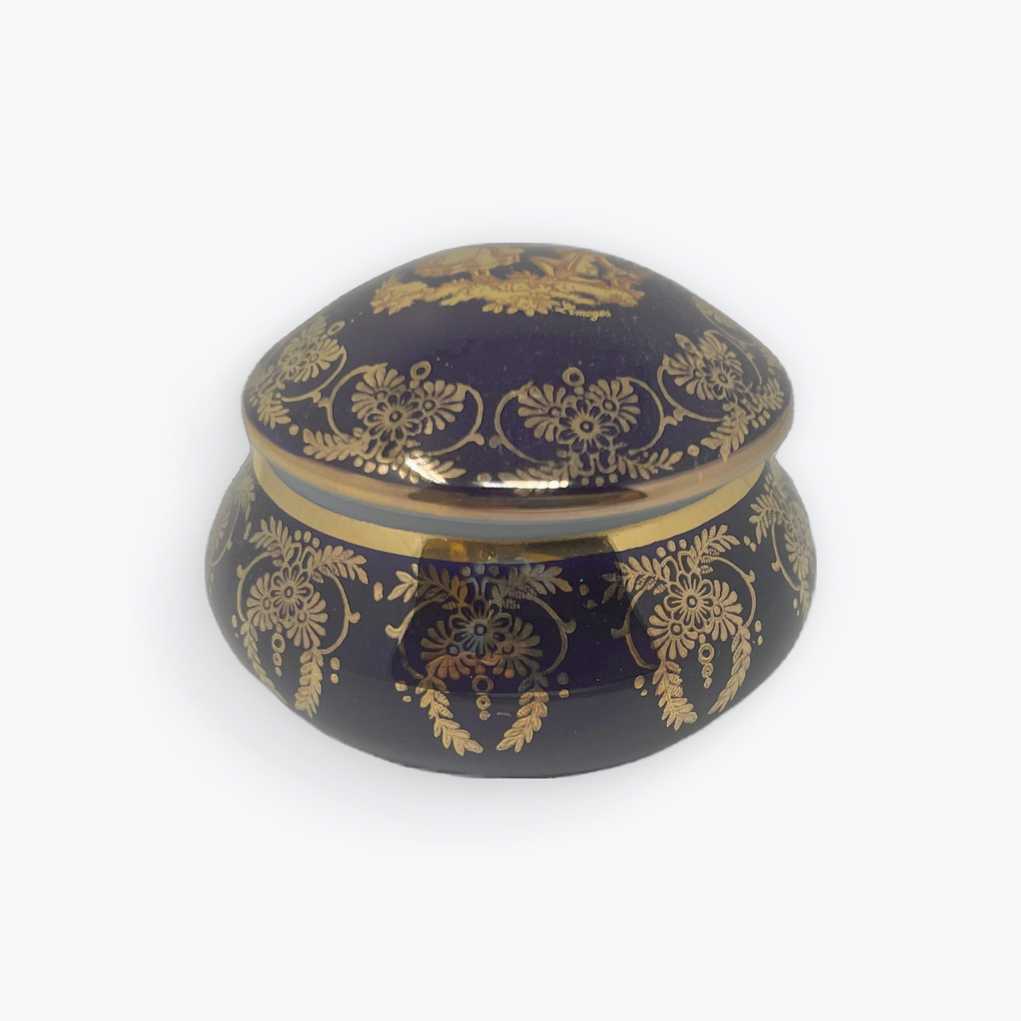 Limoges Jewelry Holder Original Cobalt π«π·