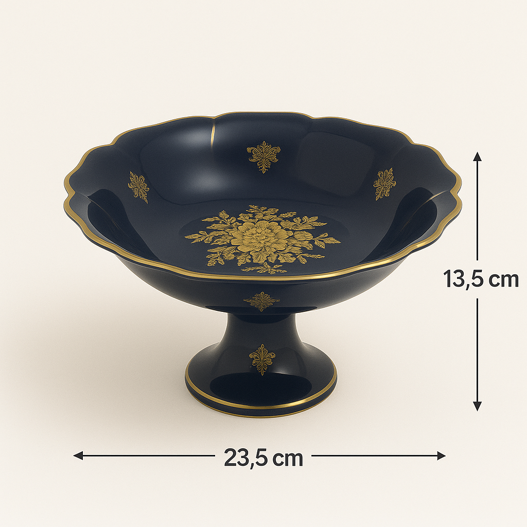 Limoges Footed Round Bowl Original Cobalt π«π·