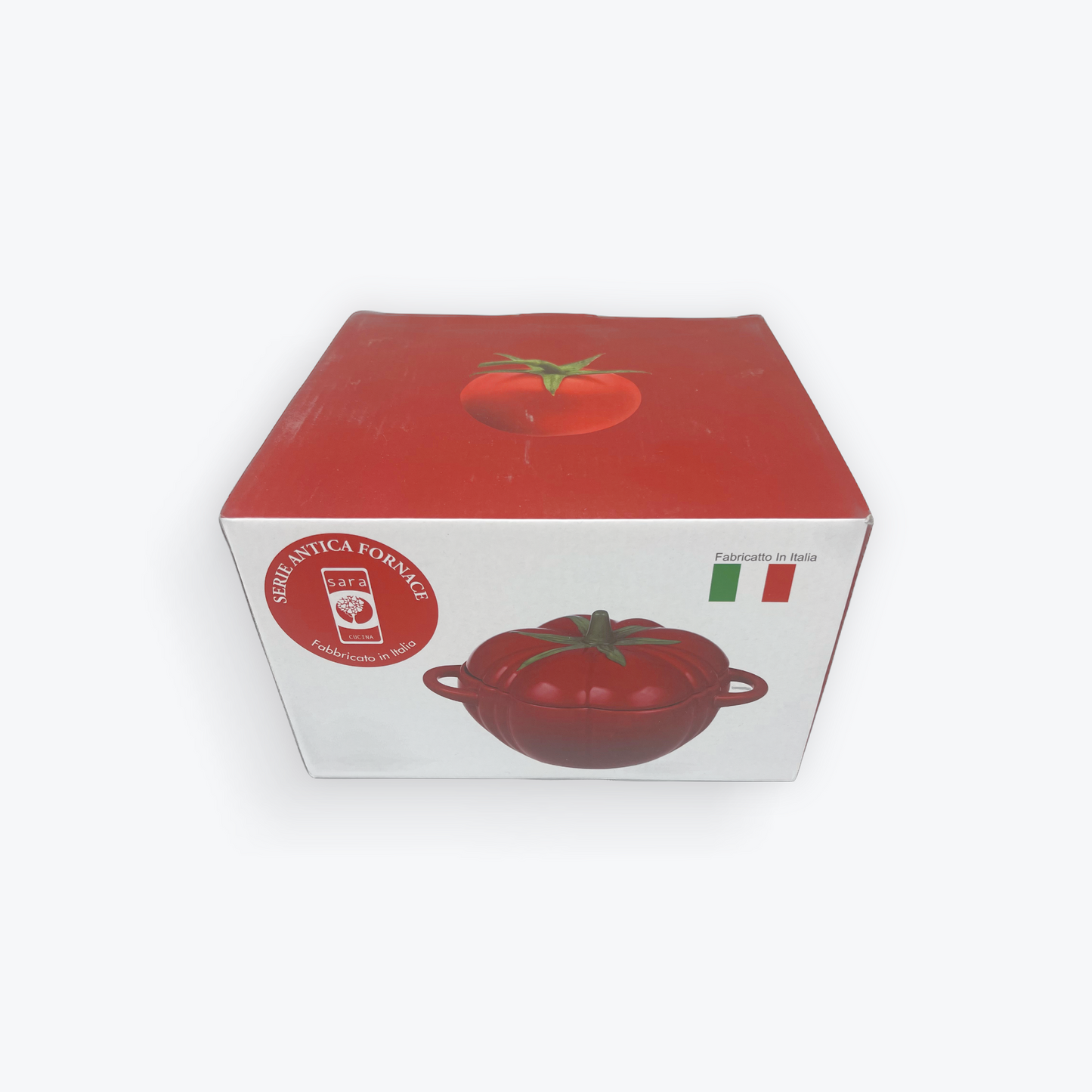 Pomodoro Porcelain Bowl with Lid – 10" x 6" – Made in Italy