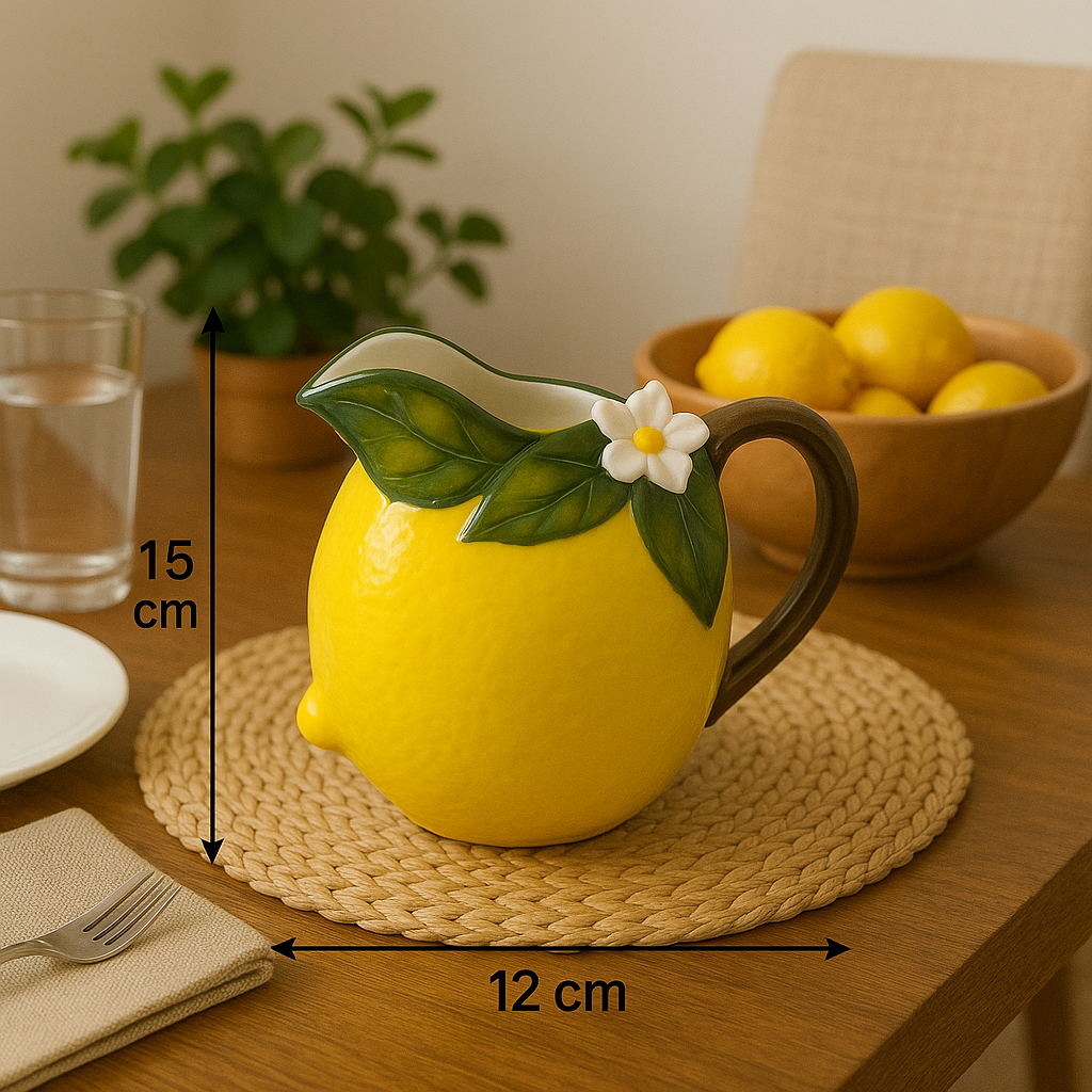Sara Antica Fornace “Lemon” Serving Jug – 15 cm High, Made in Italy, Dishwasher Safe