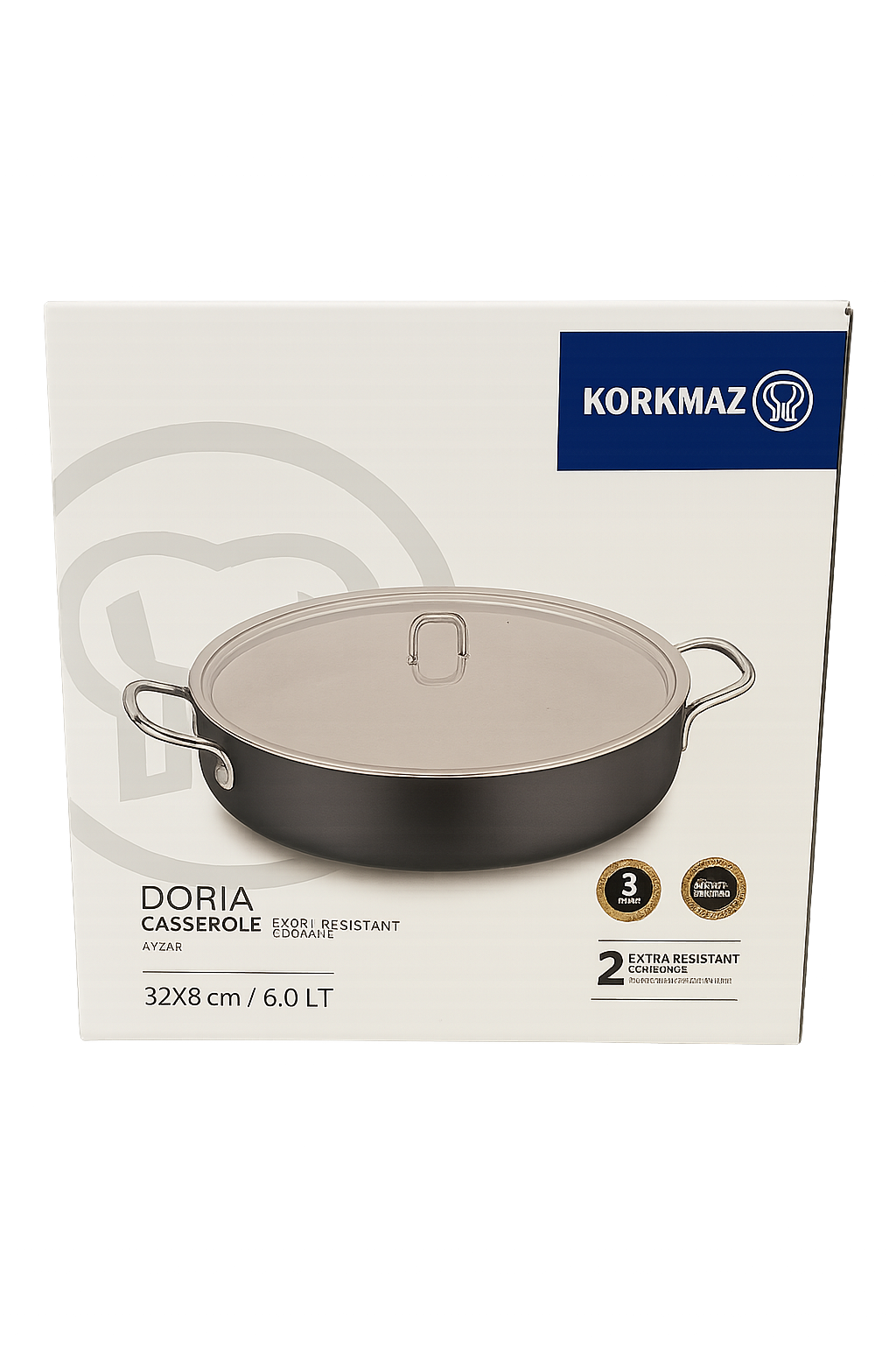 32 cm Extra Low Granite Casserole – 6.0 L, Non-Stick, Induction Base, Made in Turkey