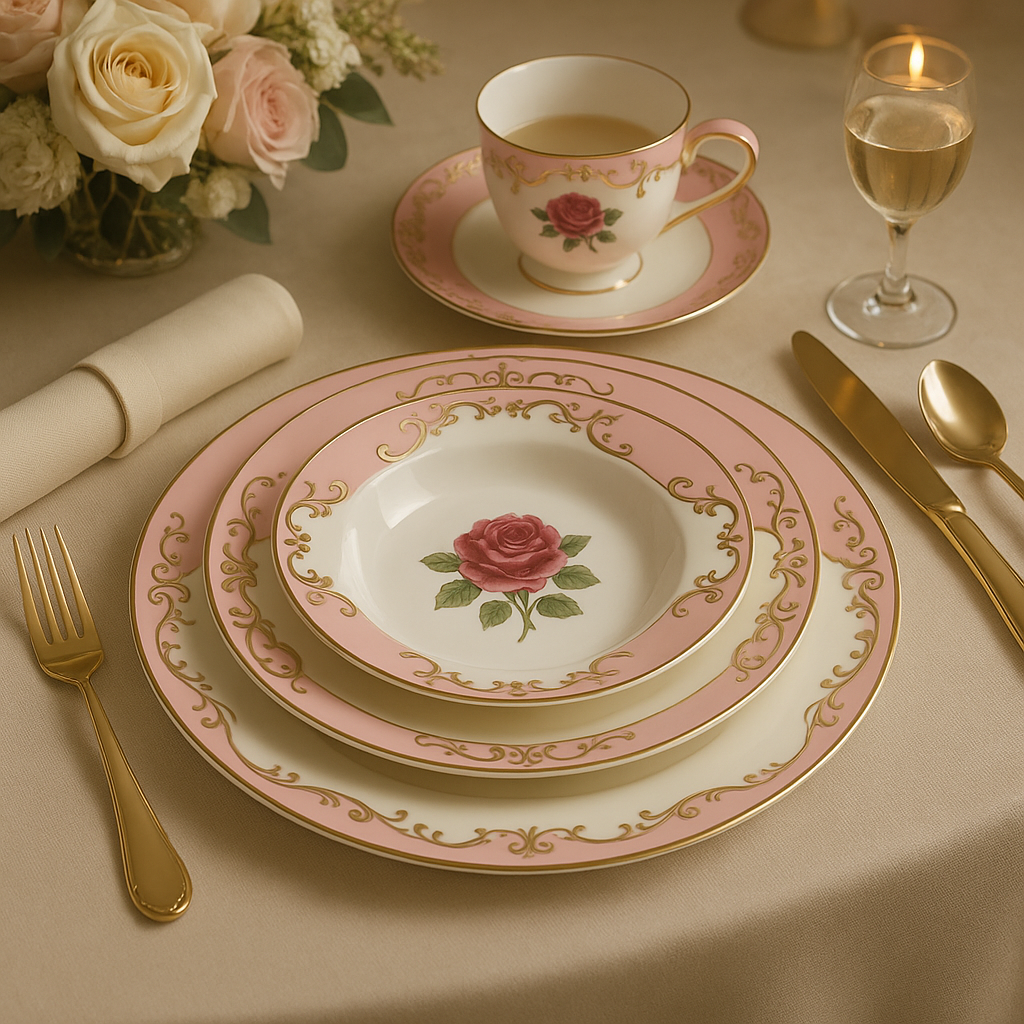 Queen Mary 32 Pcs Fine Bone China Dinner Set – Service for 6 | Elegant Tableware Made in Bangladesh