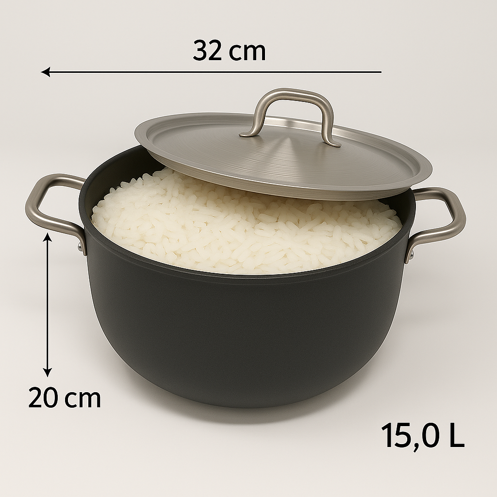 32 cm Casserole Granite Casserole – 15 L , Non-Stick, Induction Base, Made in Turkey