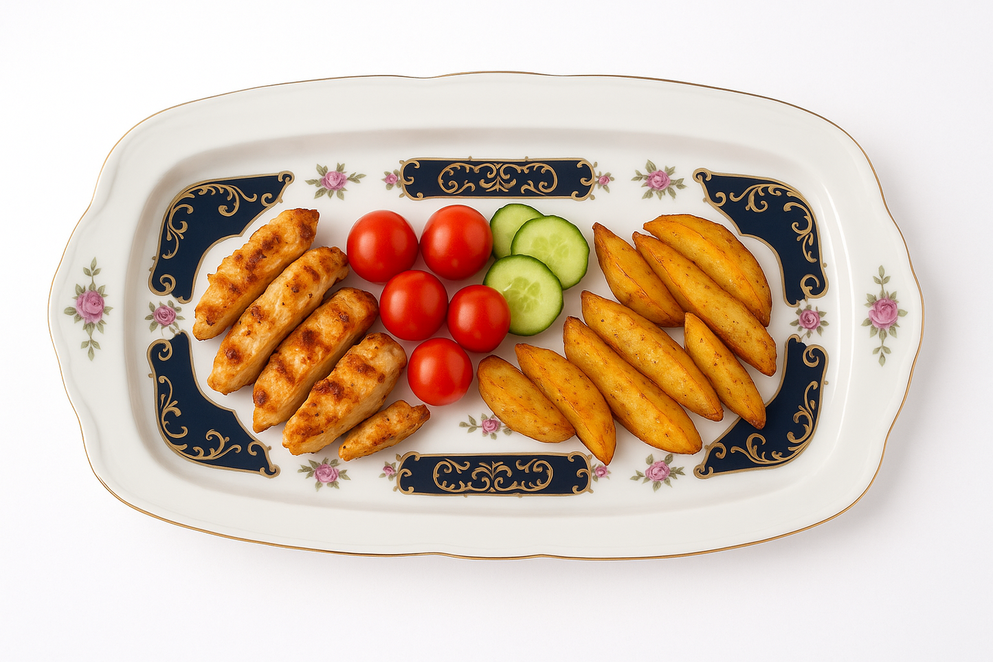 Royal Blue Collection Porcelain Serving Platter – 32.5 x 16 cm
