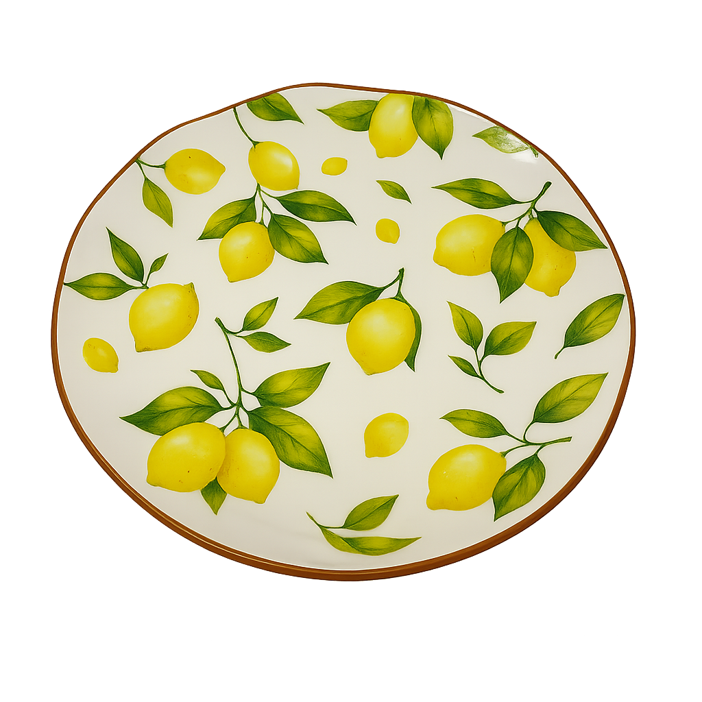 Sara Antica Fornace “Lemon” Serving Platter – 27 cm, Made in Italy, Dishwasher & Microwave Safe