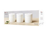 Maxwell & Williams White Basics Diamonds Canister Set – 3 Piece, 600ml Porcelain Storage Jars