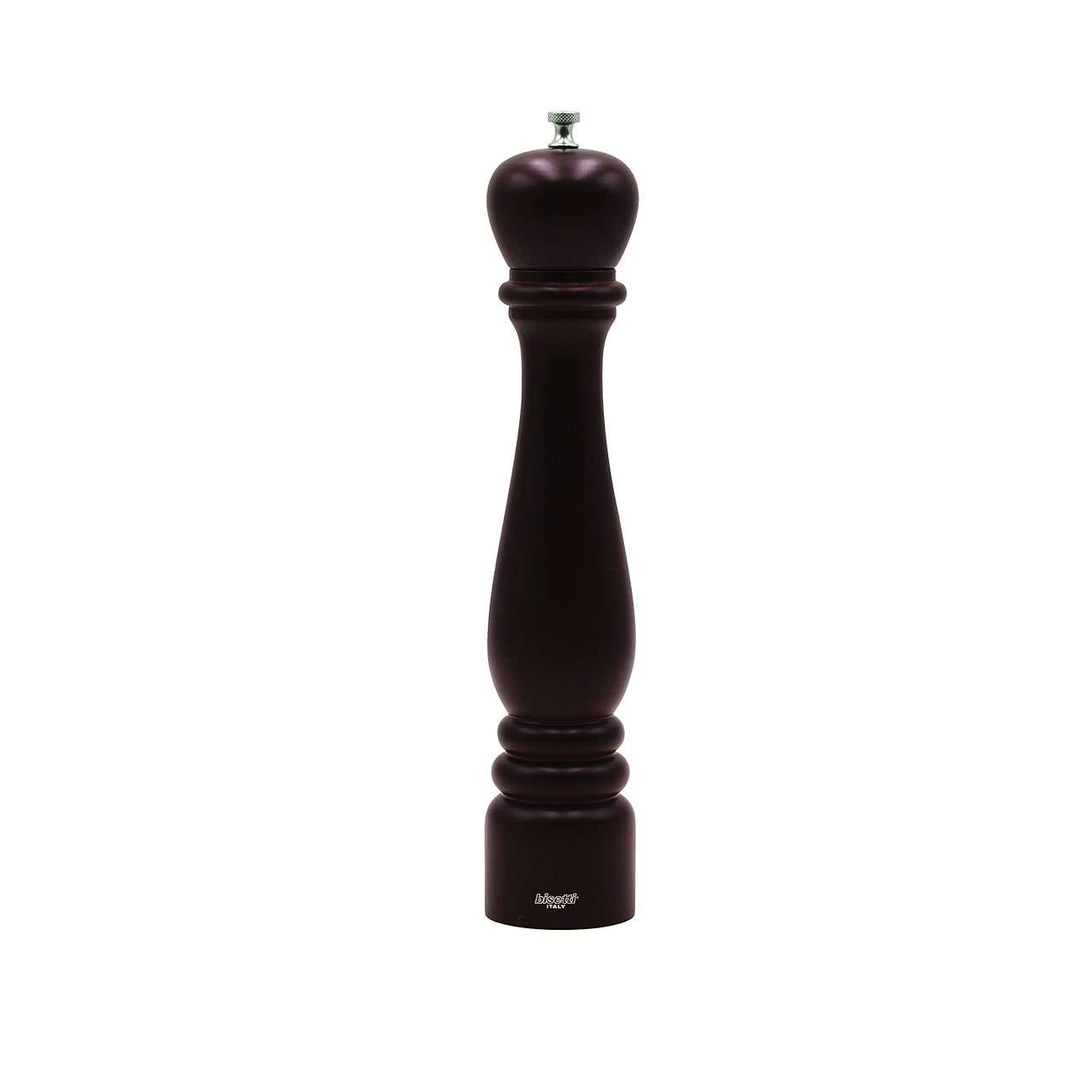 Bisetti Roma Walnut Stained Beechwood Pepper Mill with Adjustable Grinder
