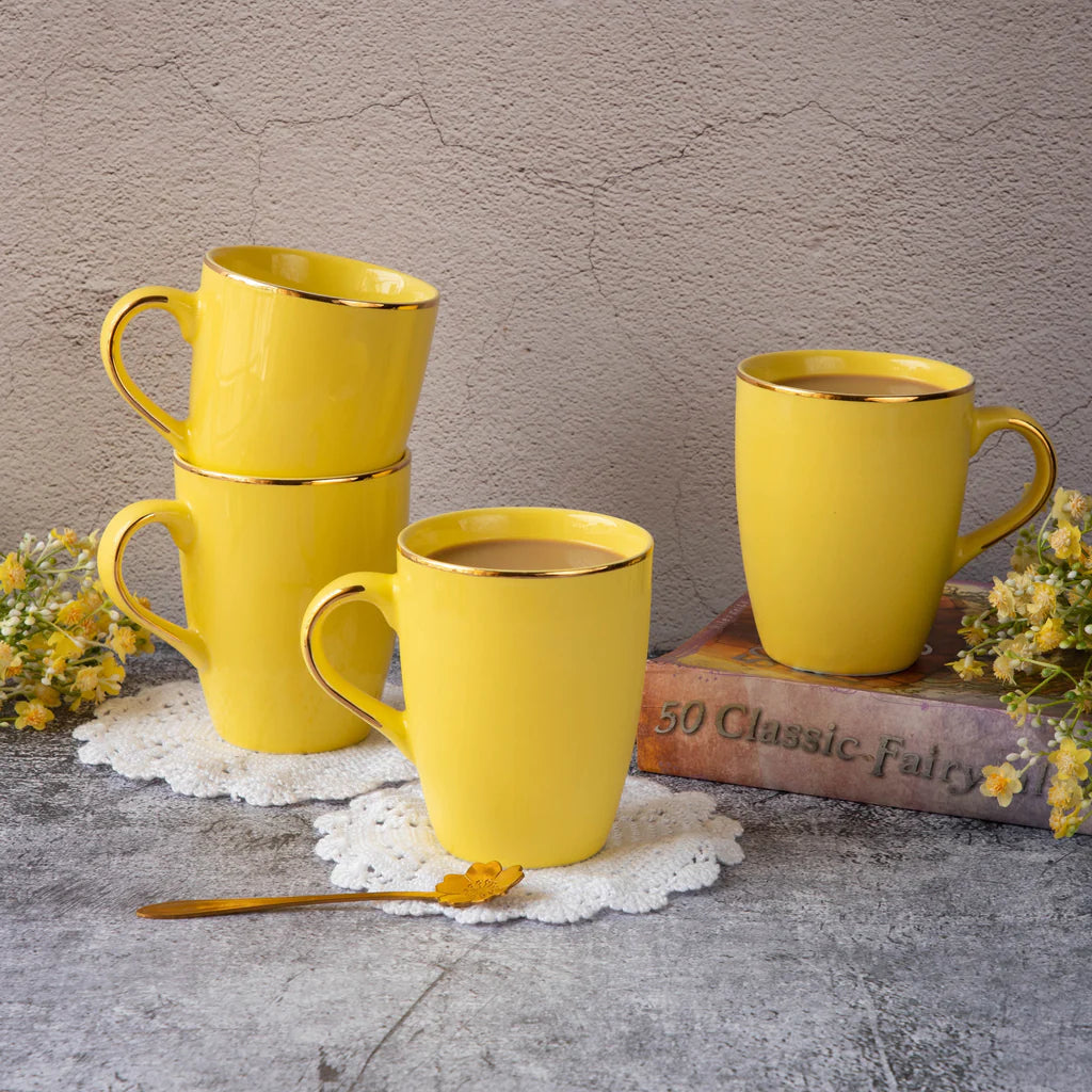 Senorita Yellow 16-Piece Fine Porcelain Dinnerware Set – Service for 4