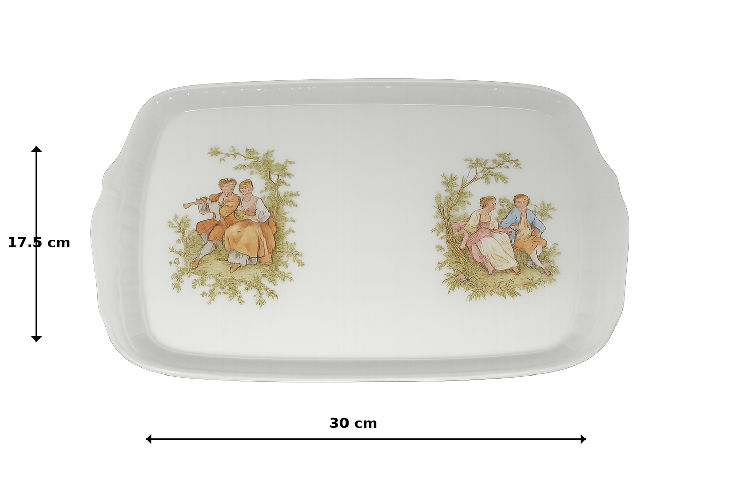 Fine Porcelain Serving Platter – Vintage Style (30 x 17.5 cm)