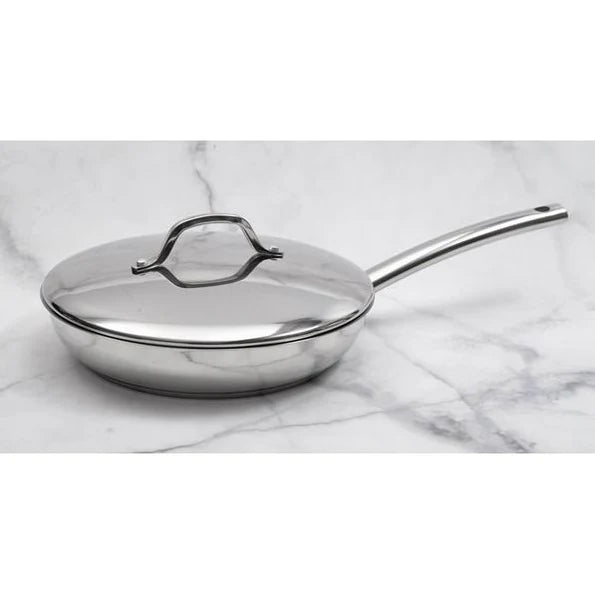 Vev Vigano Nuova Kontessa Stainless Steel Frying Pan with Lid (28 cm)