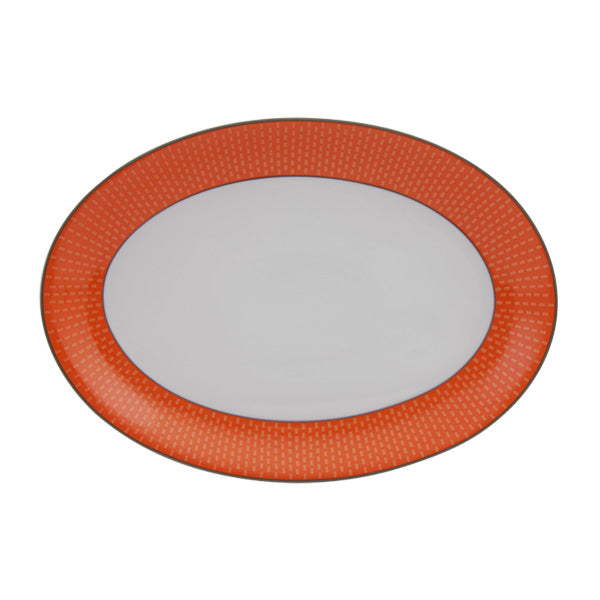 Spal 34 Oval Platter Orange Rainbow Stiches🇵🇹