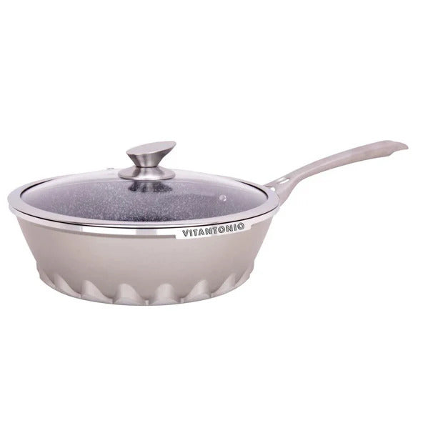 Vitantonio Argento Wok 28 cm with Lid – Made in Italy