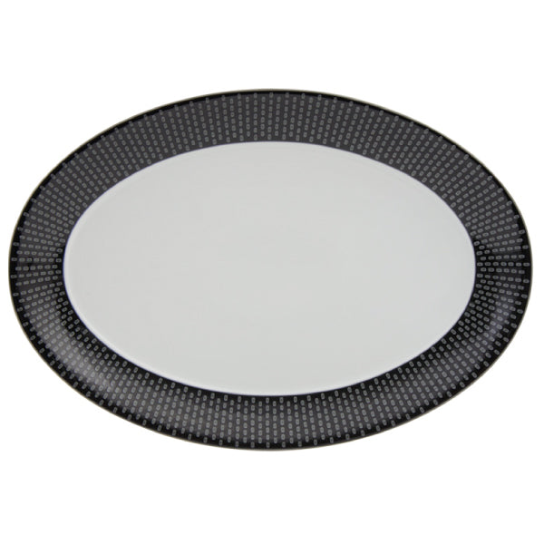 Spal 13.5β Oval Platter β Stiches Black | Fine Porcelain | Made in Portugal π΅πΉ