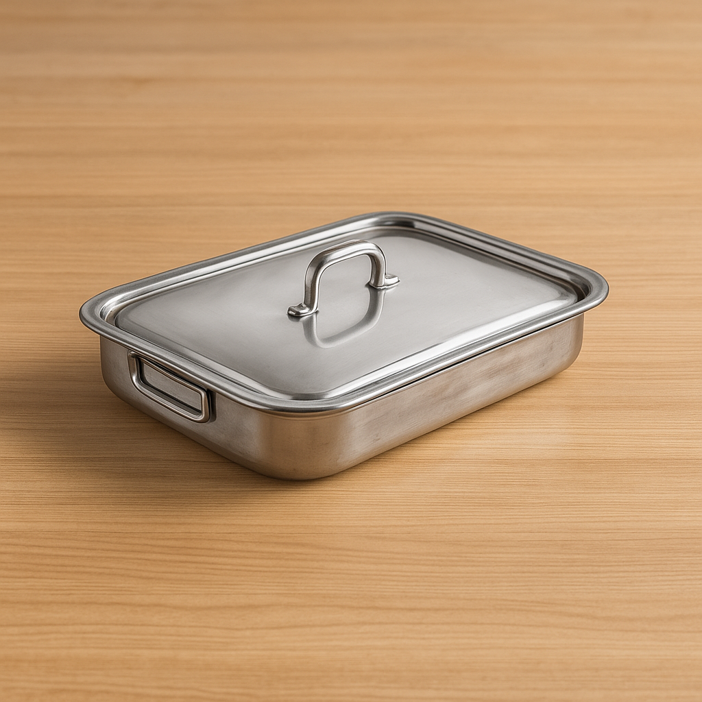 Vitantonio Allegra Open Roaster with Lid – 18/10 Stainless Steel – Made in Italy
