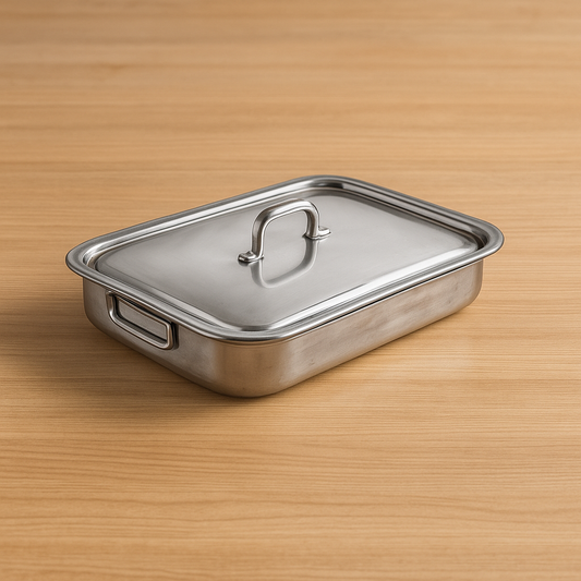 Vitantonio Allegra Open Roaster with Lid – 18/10 Stainless Steel – Made in Italy