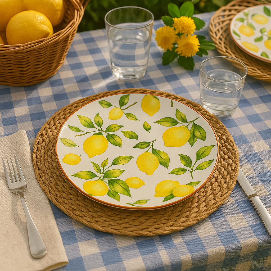 Sara Antica Fornace “Lemon” Serving Platter – 27 cm, Made in Italy, Dishwasher & Microwave Safe