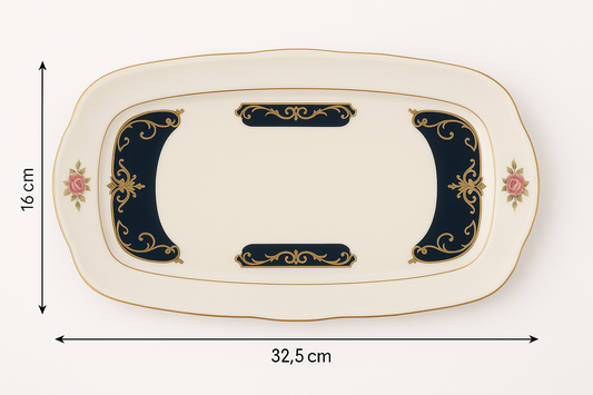 Royal Blue Collection Porcelain Serving Platter – 32.5 x 16 cm