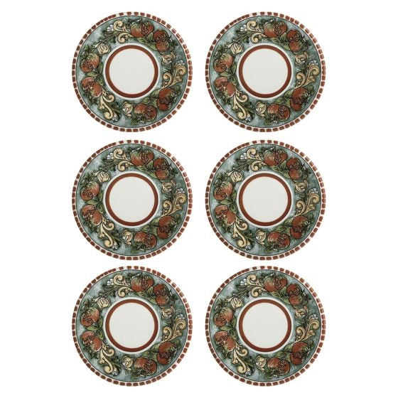 Set of 6 Salerno Pomegranate Plates by Maxwell & Williams – 20 cm | Authentic Italian Ceramic Tableware