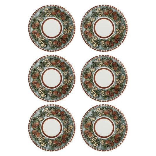 Set of 6 Salerno Pomegranate Plates by Maxwell & Williams – 20 cm | Authentic Italian Ceramic Tableware