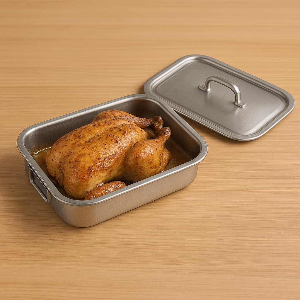 Vitantonio Allegra Open Roaster with Lid – 18/10 Stainless Steel – Made in Italy