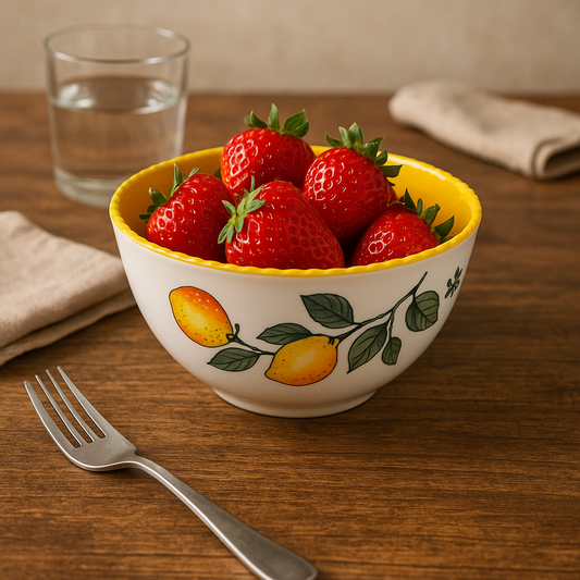Sara Antica Fornace “Lemon” Bowl – 14.5 cm, Made in Italy, Dishwasher & Microwave Safe