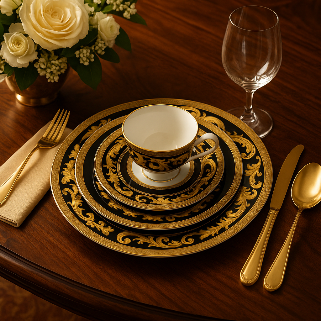 Black Beauty32 Pcs Fine Bone China Dinner Set – Service for 6 | Elegant Tableware Made in Bangladesh