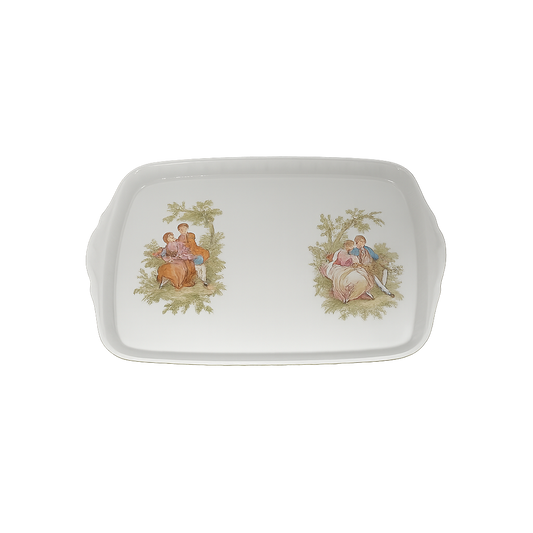 Fine Porcelain Serving Platter – Vintage Style (30 x 17.5 cm)