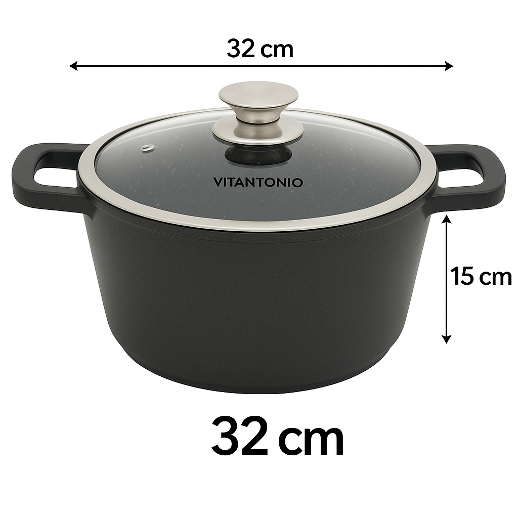 Vitantonio Non-Stick Casserole – 32 cm / 9L – Made in Italy
