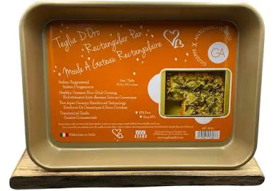 Teglia D’Oro Rectangle Pan by GA Fratelli – 24x37x5 cm – Made in Italy