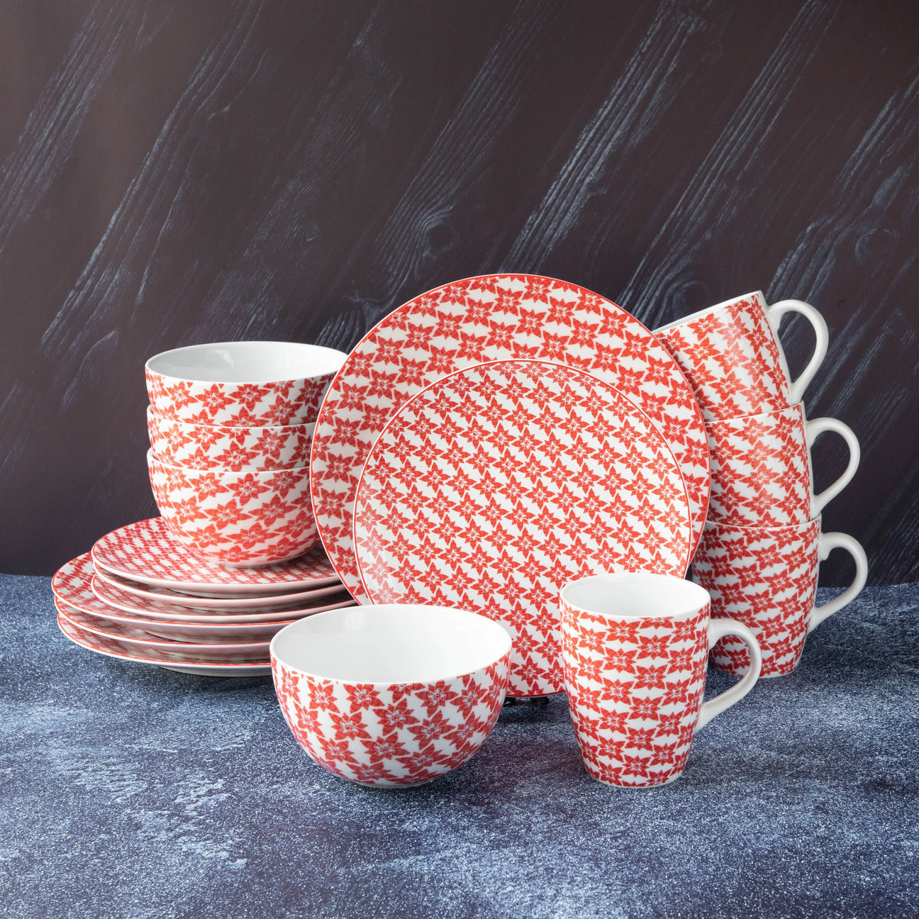 Majorelle 16-Piece Fine Porcelain Dinnerware Set – Service for 4