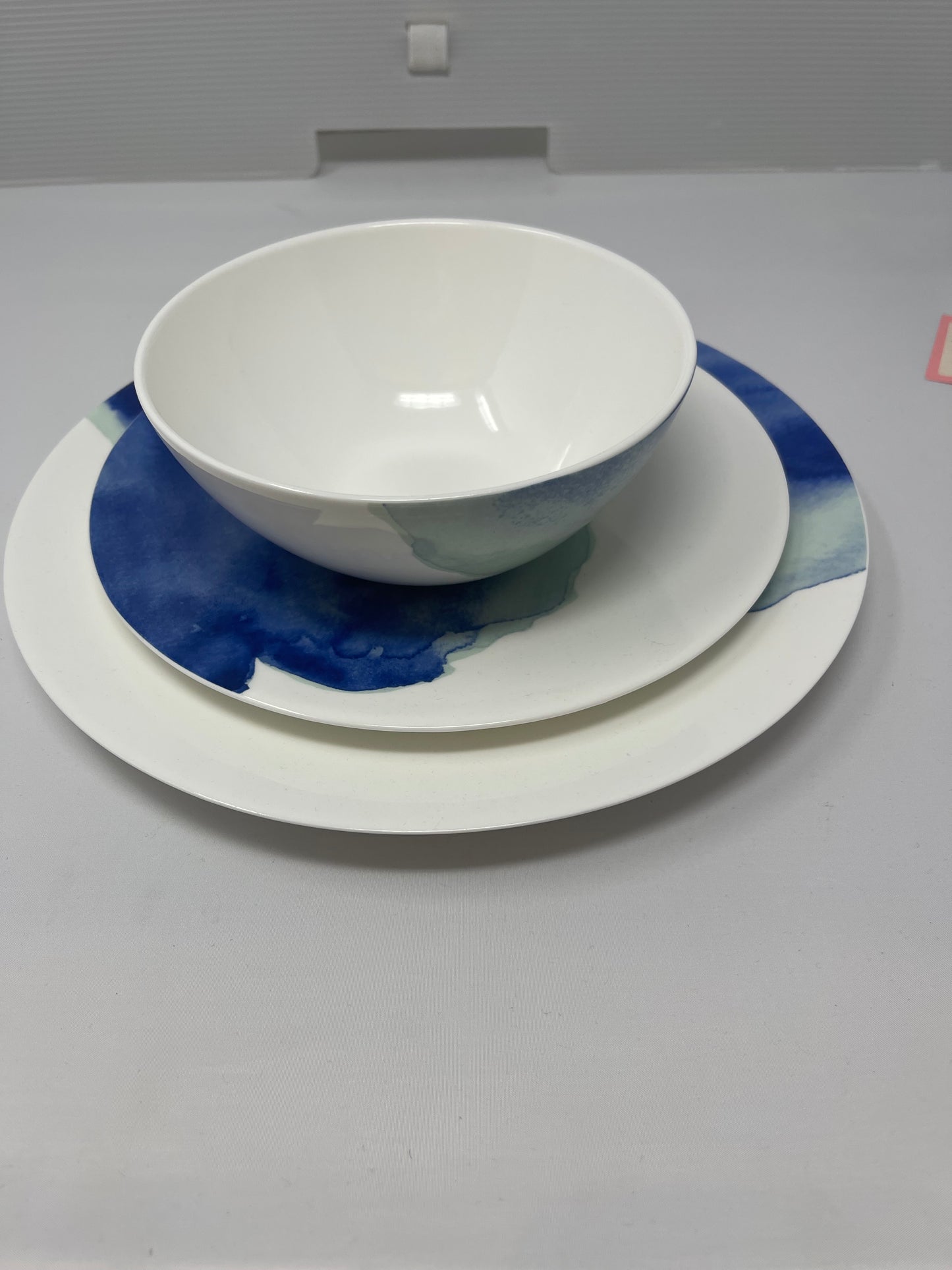 Blue Sea 16-Piece Bone China Dinner Set – Elegant Dinnerware for 4