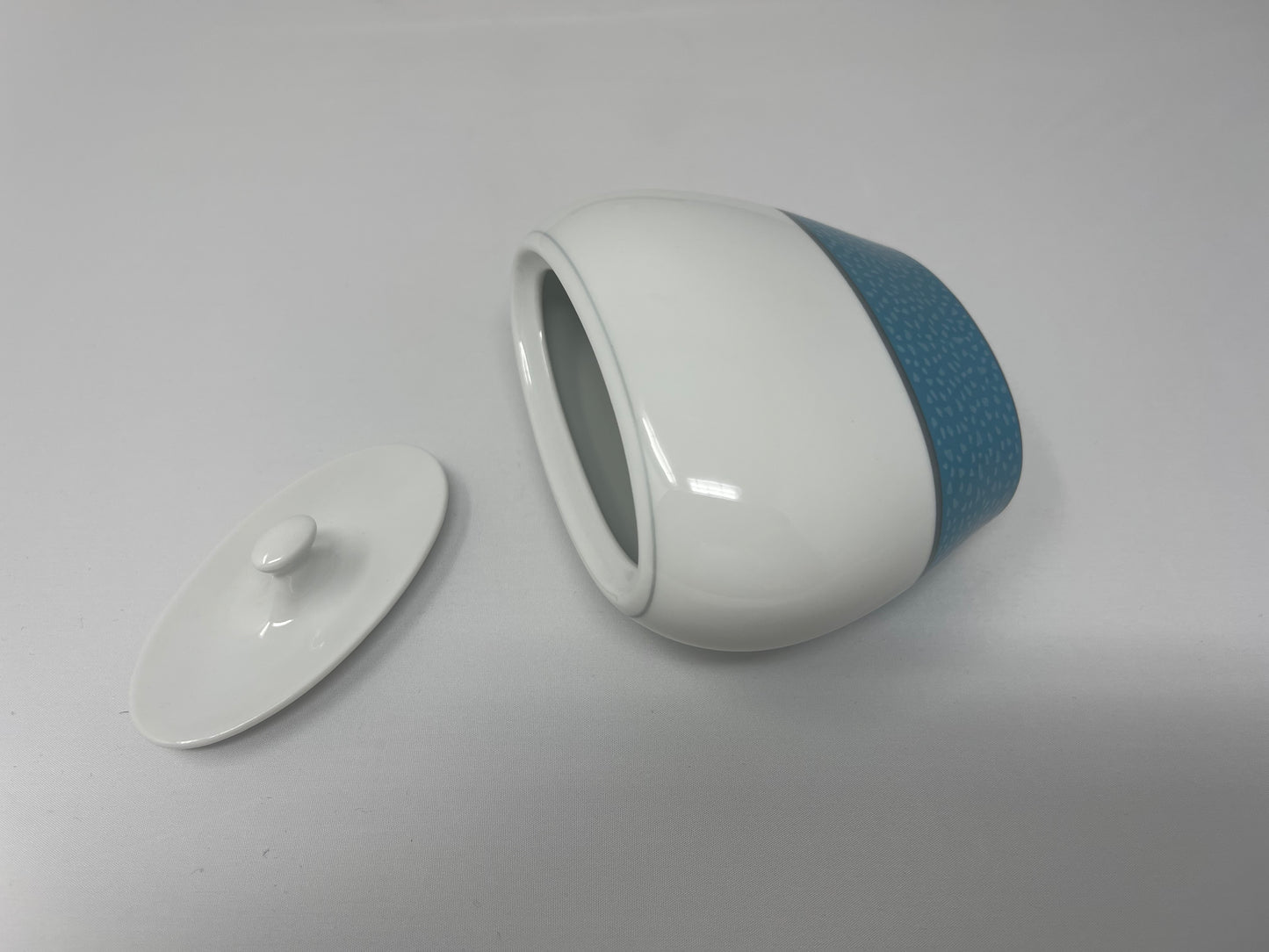 SPAL Portugal Sugar Pot 240 ML – Blue Stitches Design | Elegant &Durable | Made in Portugal