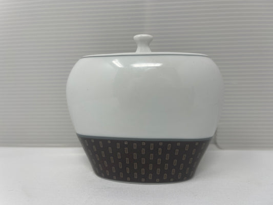 SPAL Portugal Sugar Pot 240 ML –Stitches Brown Design | Elegant & Durable | Made in Portugal