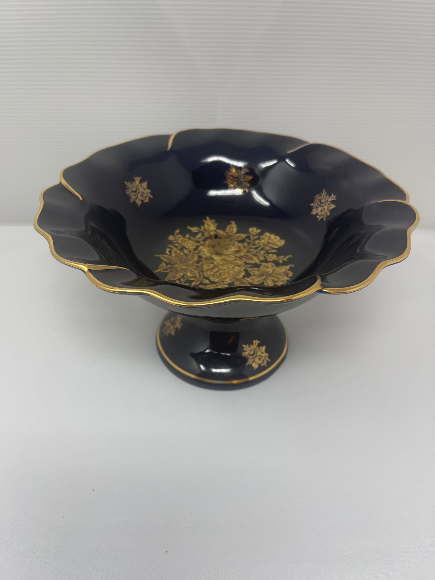 Limoges Footed Round Bowl Original Cobalt  🇫🇷