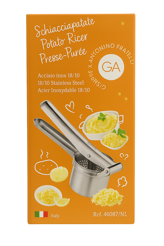 GA Giuseppe Antonio Fratelli Potato Ricer – Large Size, 18/10 Stainless Steel, Made in Italy