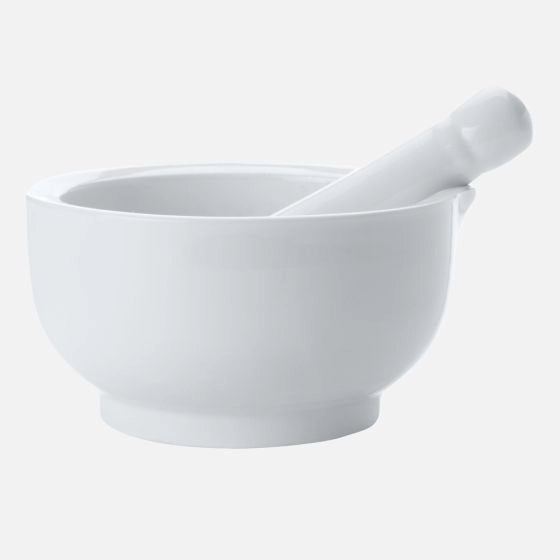 Maxwell & Williams White Basics Mortar & Pestle 9cm – Porcelain Herb & Spice Grinder