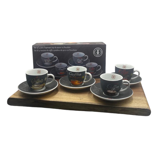 Sara Cucina Espresso Cup &amp; Saucer Set – 250ml – Made in Italy