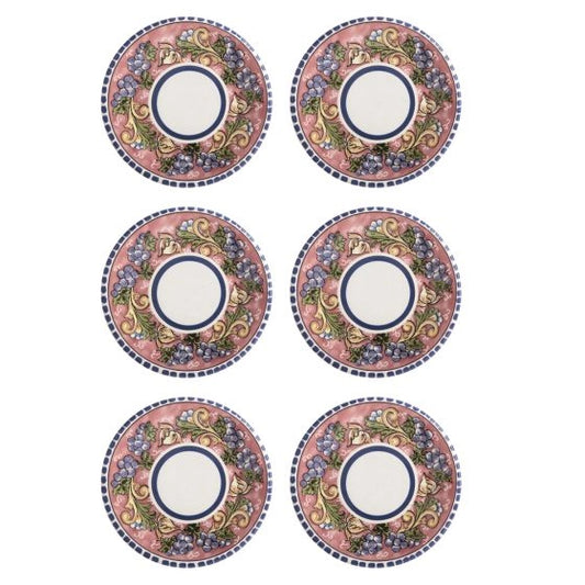 Set of 6 Salerno Grapes Plates by Maxwell & Williams – 26.5 cm | Authentic Italian Ceramic Tableware