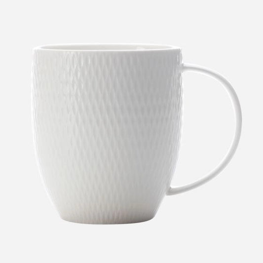 Maxwell & Williams White Basics Diamonds Coupe Mug 420ml – Microwave & Dishwasher Safe