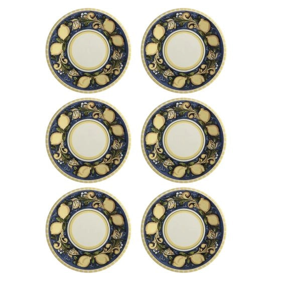 Set of 6 Salerno Lemons Plates by Maxwell & Williams – 20 cm | Made in Italy