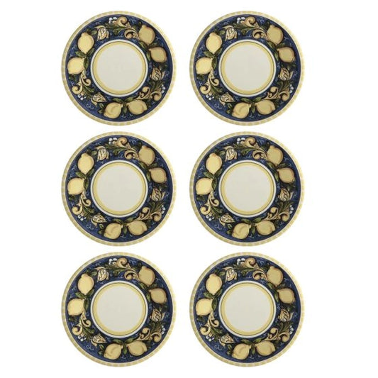 Set of 6 Salerno Lemons Plates by Maxwell & Williams – 20 cm | Made in Italy